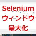 Selenium－Google Chrome（ブラウザ）を最大化する